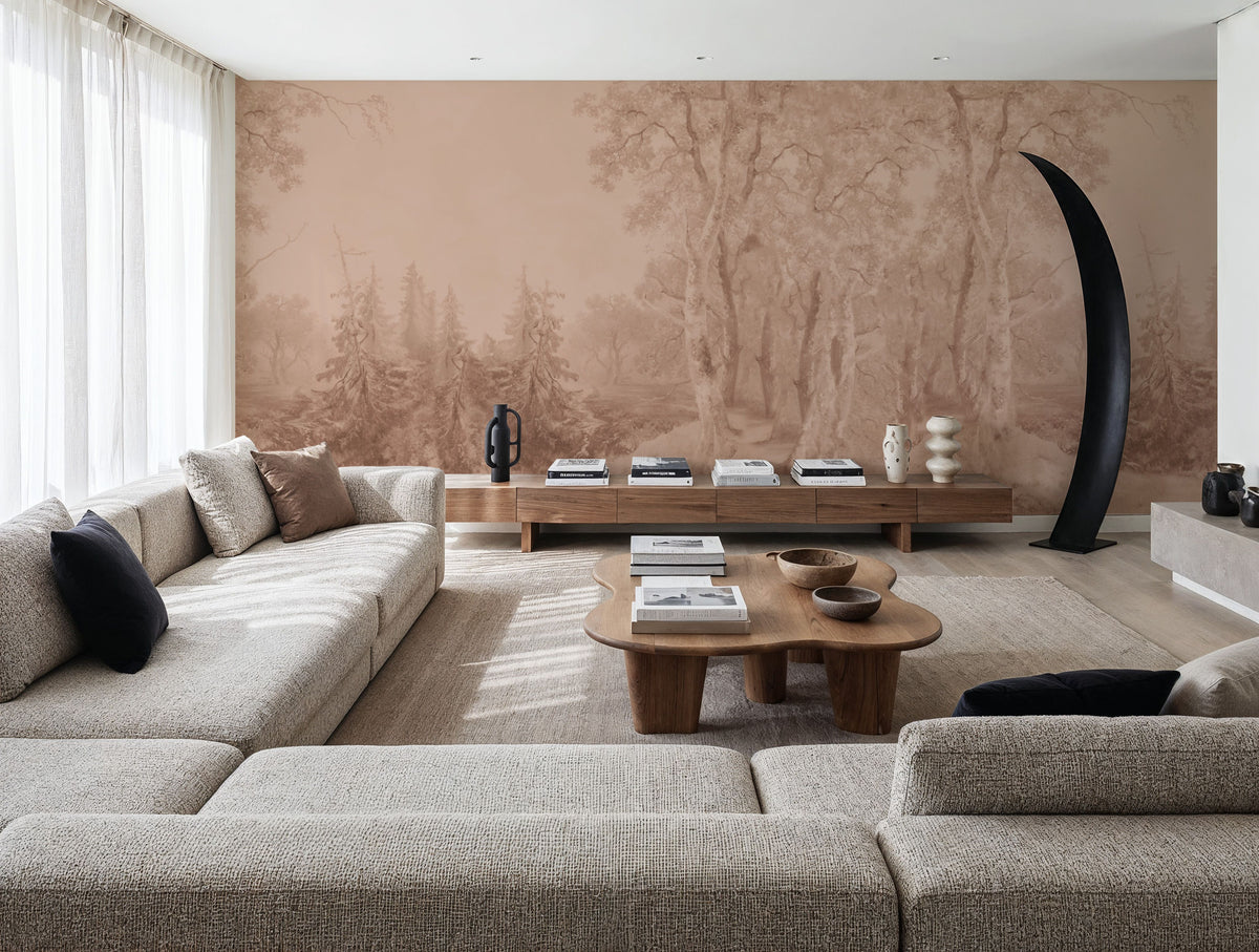 Forest Immersion Pale Terra Mural Wallpaper - room preview 03