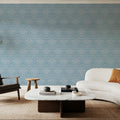 Ludovici Pattern, French Blue Mural Wallpaper - room preview 03