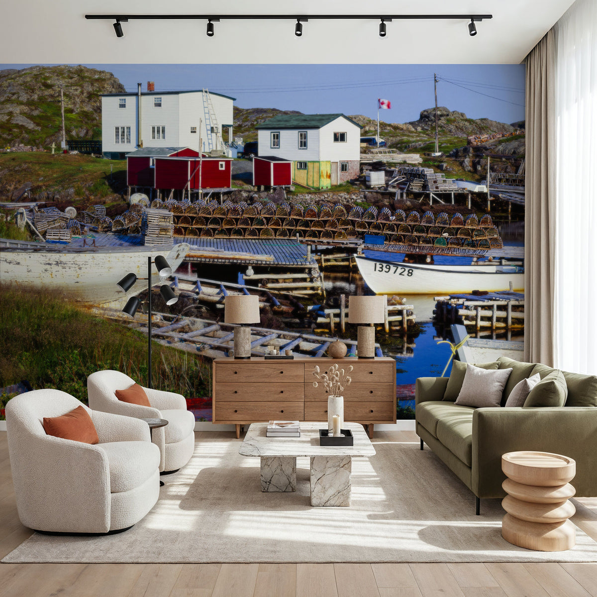 Newfoundland Harbour Mural Wallpaper - room preview 03