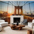 Brooklyn Bridge Sunset Mural Wallpaper - room preview 03