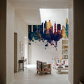 Panama City Skyline Blue & Bronze Mural Wallpaper - room preview 03