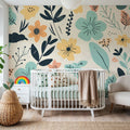 Flowery Swirls Mural Wallpaper - room preview 03