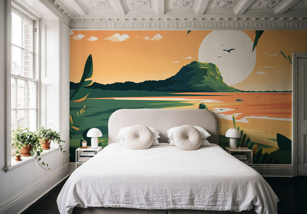 Travel Mauritius Sunset Mural Wallpaper - room preview 03
