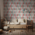 Contrasting Diamonds, Rose Mural Wallpaper - room preview 03
