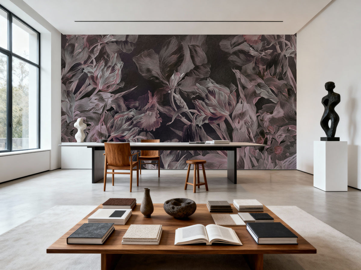 Tulips Feast, Night Mural Wallpaper - room preview 03