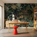 Tropical Wonderland, Forest Green Mural Wallpaper - room preview 03