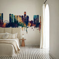 Tel Aviv Skyline Blue & Bronze Mural Wallpaper - room preview 03