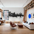 Pandharpur India Skyline Black & White Mural Wallpaper - room preview 03