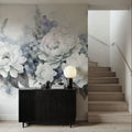 Peony Melody Blue Mural Wallpaper - room preview 03