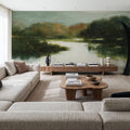 Mirror Lake Neutral Mural Wallpaper - room preview 03