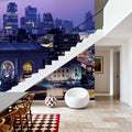 Purple Gradient Twilight Metropolis Mural Wallpaper - room preview 03
