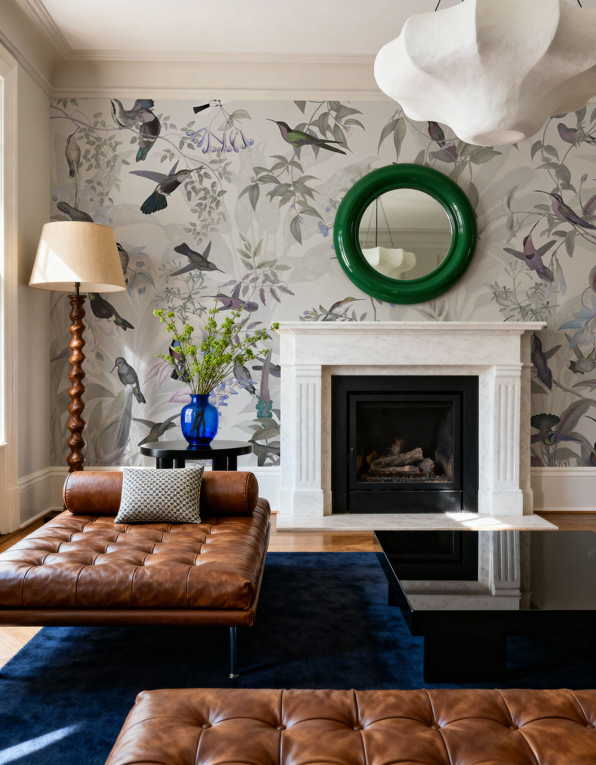 Birds Everywhere Green Mural Wallpaper - room preview 03