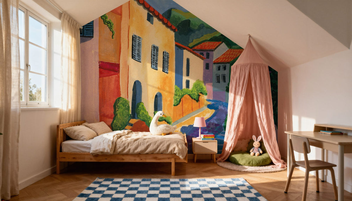 Stroll Down the Street Mural Wallpaper - room preview 03