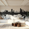 Liege Belgium Skyline Black & White Mural Wallpaper - room preview 03