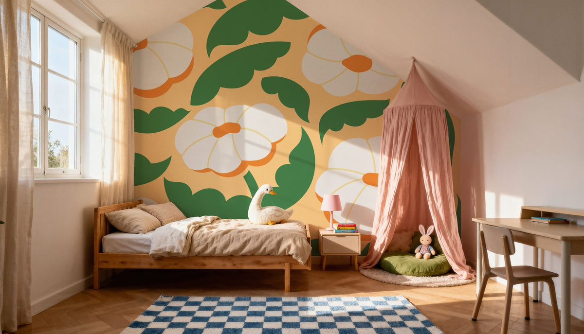 Papier Peint Mural Fleur de Tangerine wall measurement