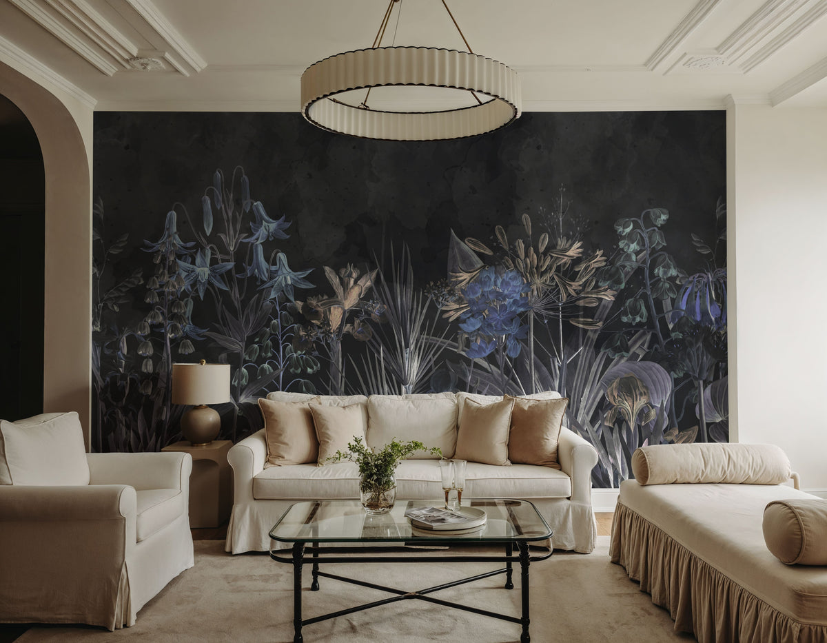 Field of Dreams Dark Blue Mural Wallpaper - room preview 03