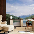 Mountain Mirror Lake Mural Wallpaper - Neutral Tone - room preview 03