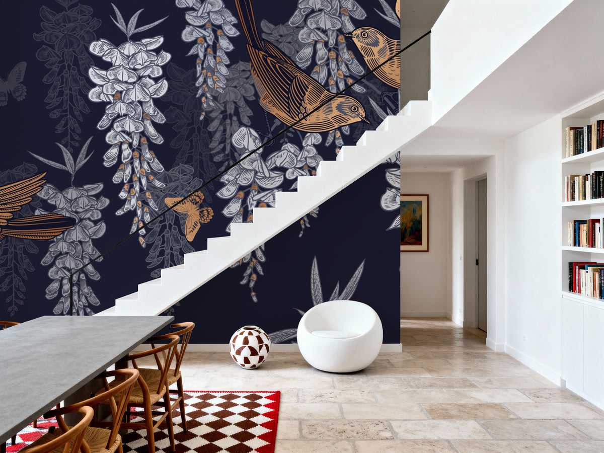 Elegant Birds Mural Wallpaper - room preview 03