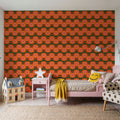 Retro Bold Blooms Mural Wallpaper - room preview 03