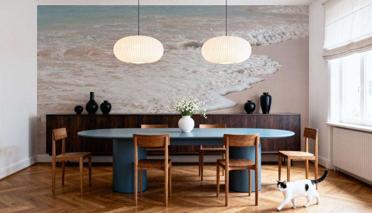 Pink Sand Shoreline Mural Wallpaper - room preview 03
