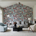 Miracle Blossoms and Birds, Red Mural Wallpaper - room preview 03