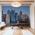 Urban Waterfront Panorama Mural Wallpaper - room preview 03