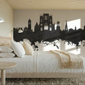 York England Skyline Black & White Mural Wallpaper - room preview 03