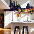 Tampa Florida Skyline Blue & Bronze Mural Wallpaper - room preview 03