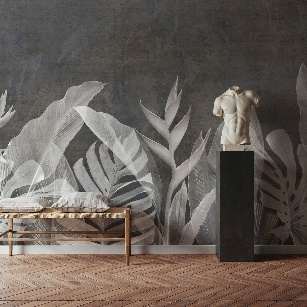 Whisper Leaf Mural Wallpaper - room preview 03