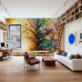 From Winter to Summer in Watercolor Mural Wallpaper - room preview 03