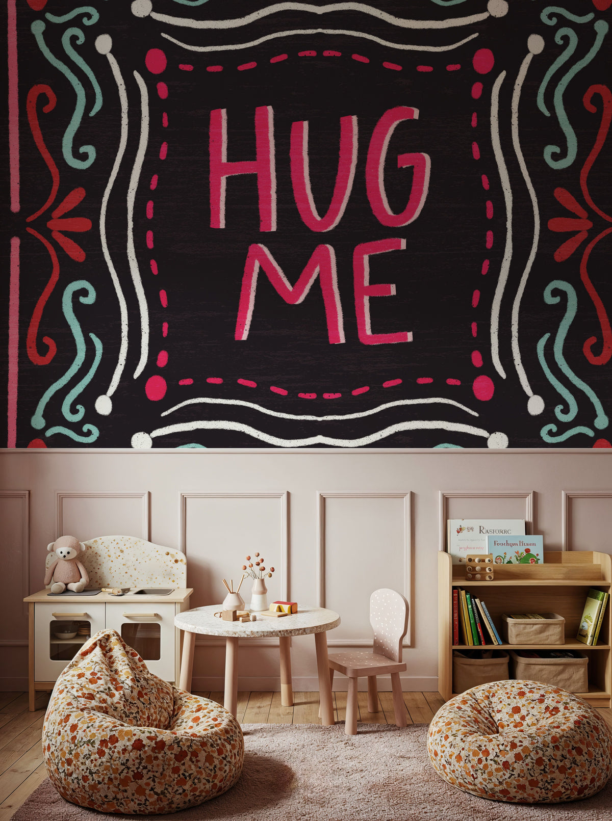 Love Sentiments Hug Me Mural Wallpaper - room preview 03