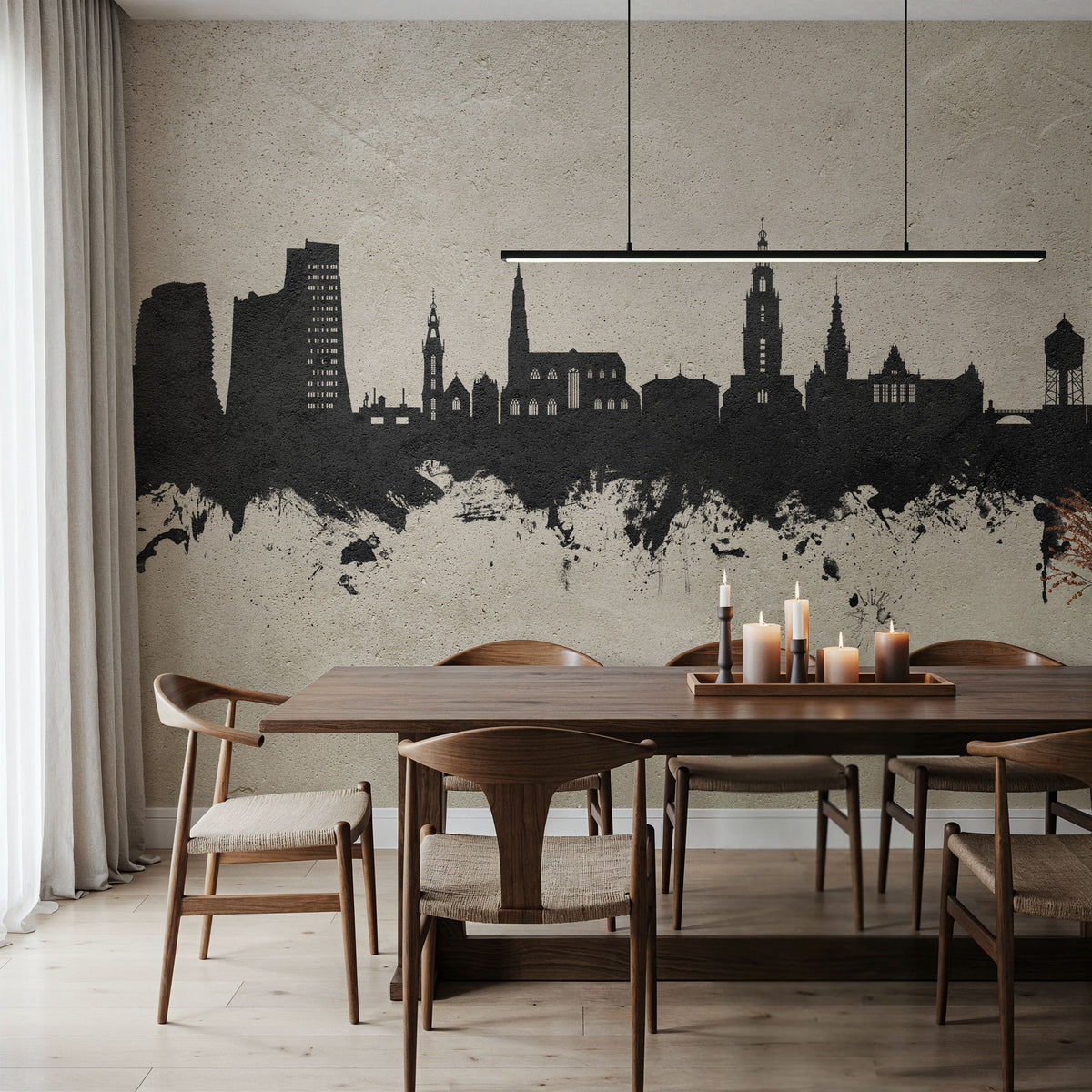 Groningen the Netherlands Skyline Mural Wallpaper - room preview 03