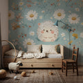 Hedgehog Flowers Mural Wallpaper - room preview 03