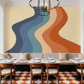 Swirly Hippie Rainbow Mural Wallpaper - room preview 03