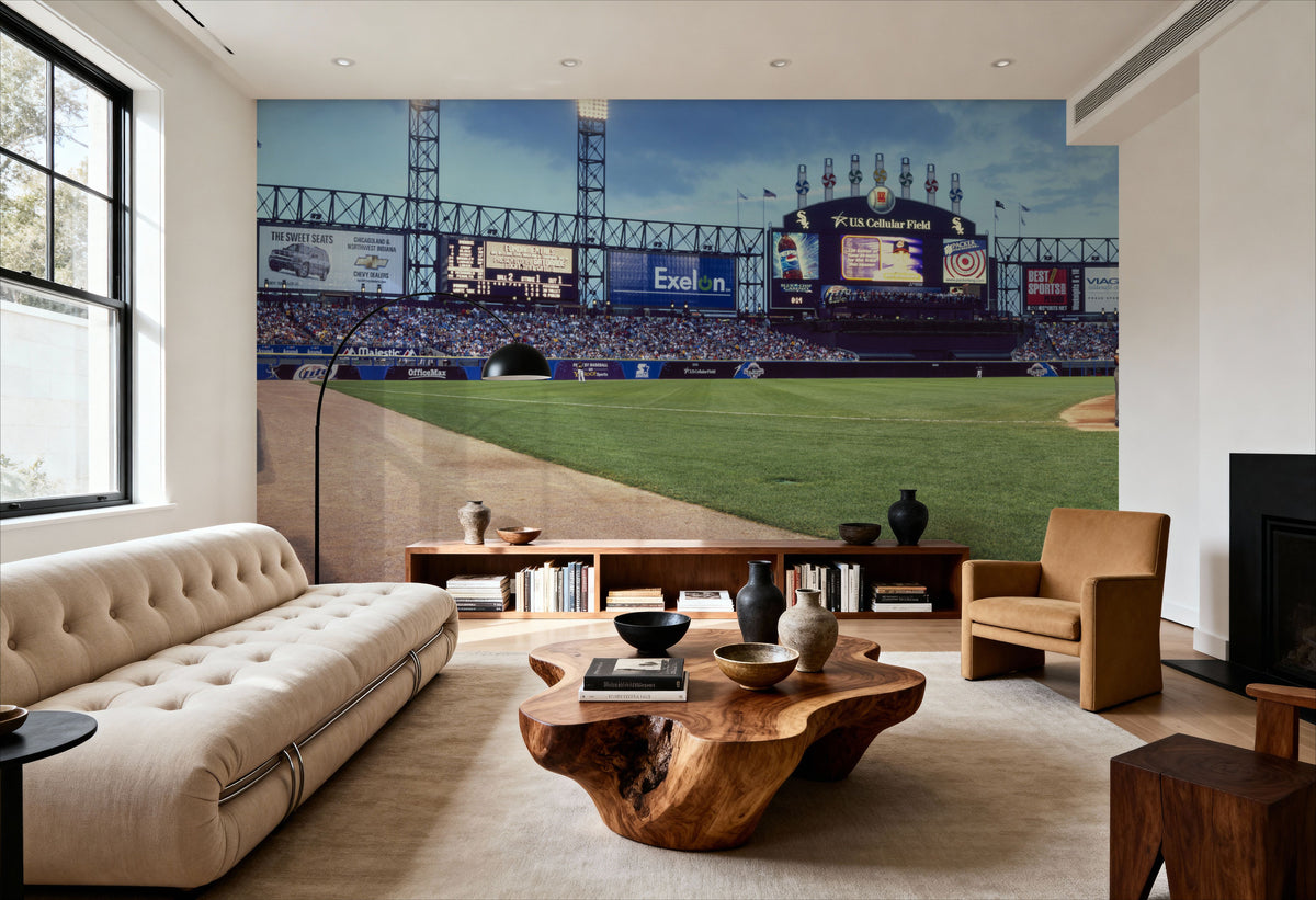 Twilight Ballpark Mural Wallpaper - room preview 03