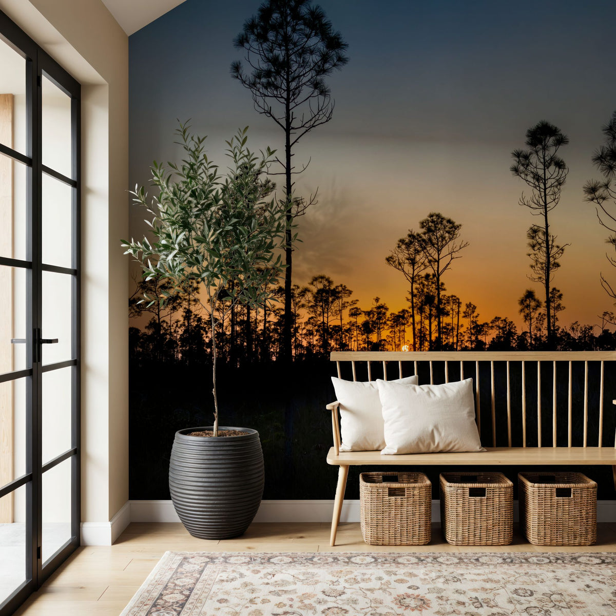 Silhouette Trees Mural Wallpaper - room preview 03