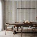 Wavy Stripes, Mocha Mural Wallpaper - room preview 03