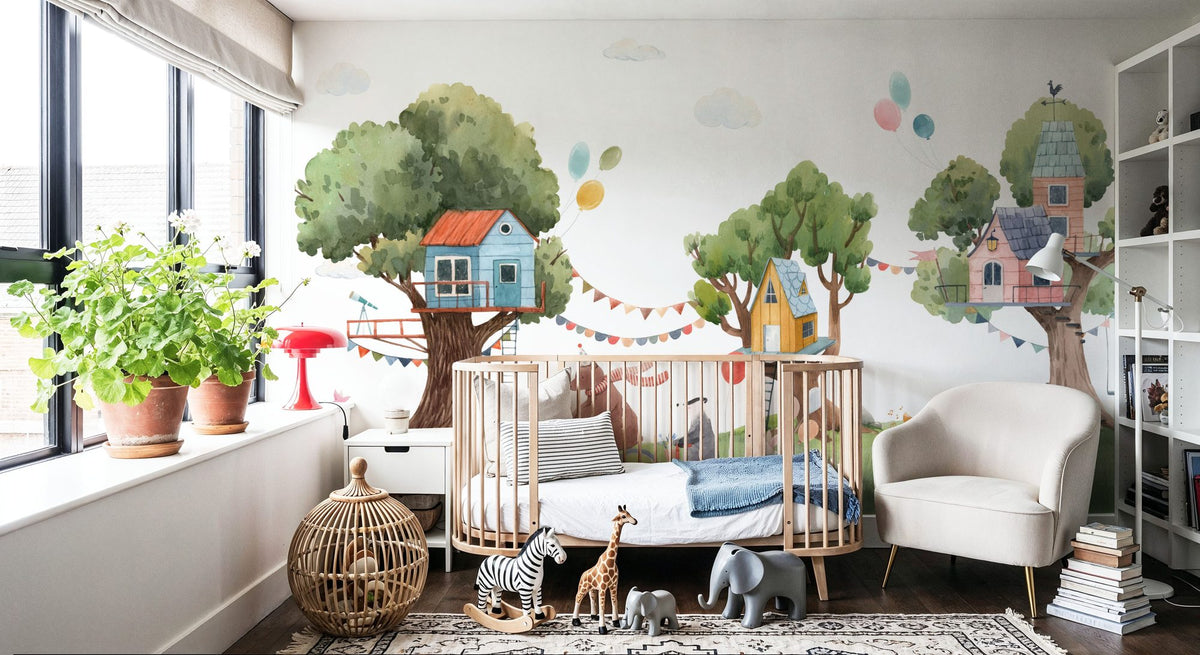 Treehouse Carnival Mural Wallpaper - room preview 03