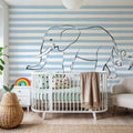 Stripe Elephant Mural Wallpaper - room preview 03