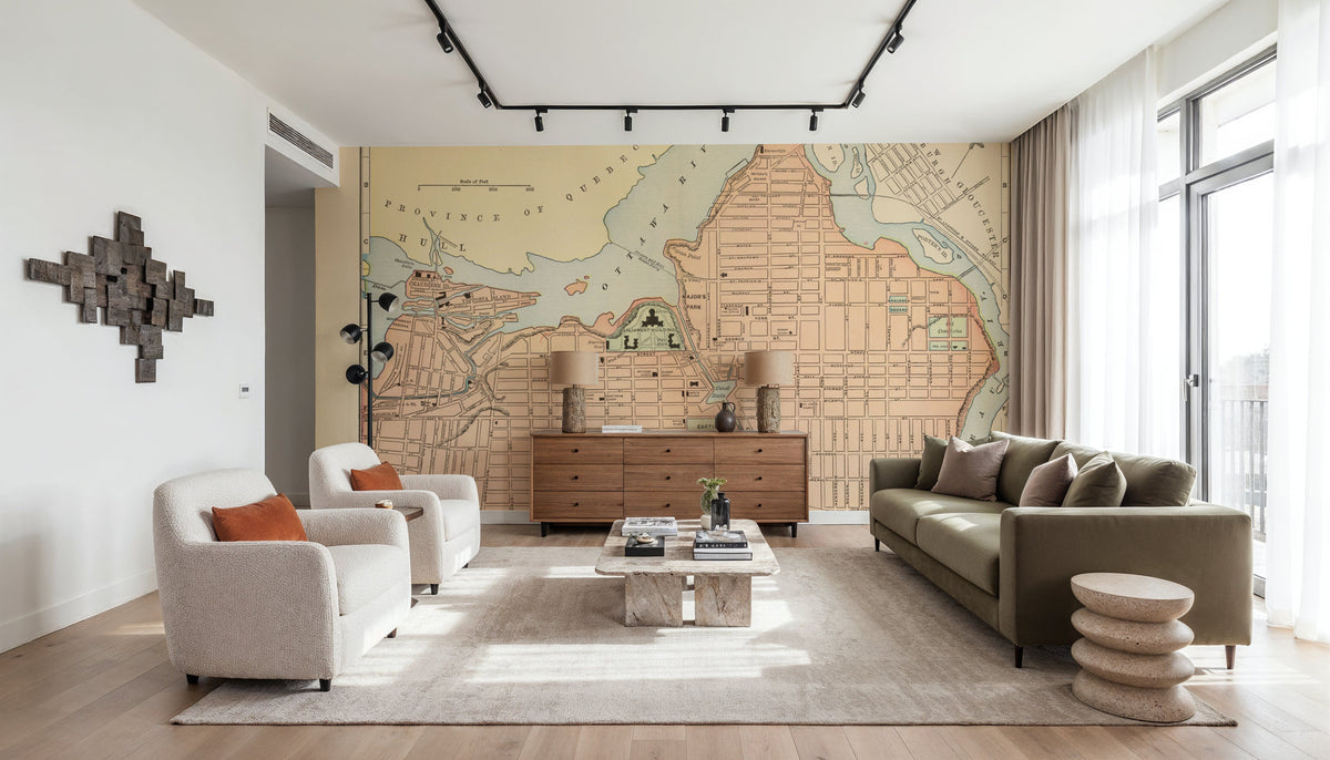 Map of Ottawa Mural Wallpaper - room preview 03