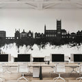 Tewkesbury England Skyline Blck & White Mural Wallpaper - room preview 03