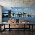 Urban Crossing Blue Mural Wallpaper - room preview 03
