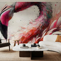 Watercolor Flamingo Mural Wallpaper - room preview 03