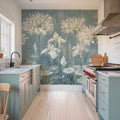 Spring Blossoms II Slate Blue Mural Wallpaper - room preview 03