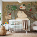 Seasonal Snowman I Mural Wallpaper - room preview 03