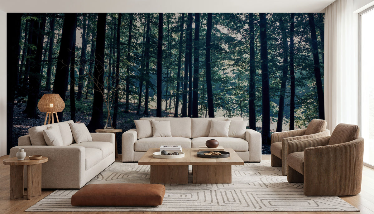 Dappled Forest Light Mural Wallpaper - room preview 03