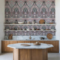Floral Art Deco Aura, Petal Pink Mural Wallpaper - room preview 03