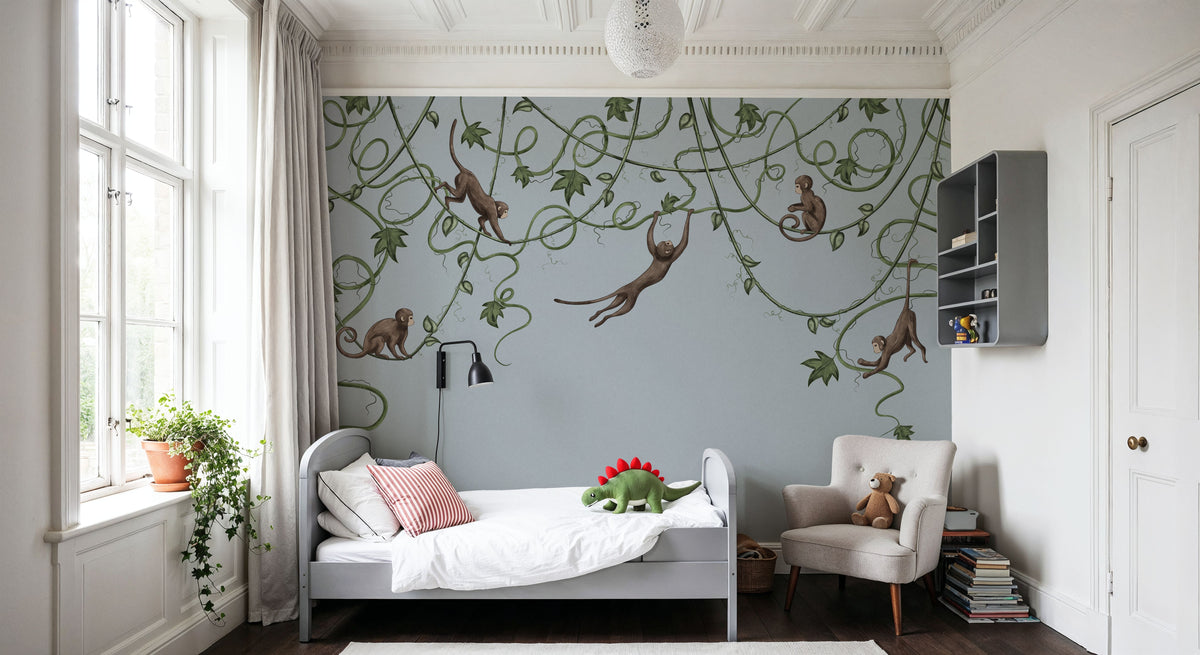 Monkey Jump, Stone Mural Wallpaper - room preview 03