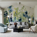 Wild Meadow Blue Mural Wallpaper - room preview 03