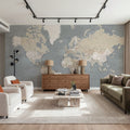 World Map Cities - Landers Mural Wallpaper - room preview 03